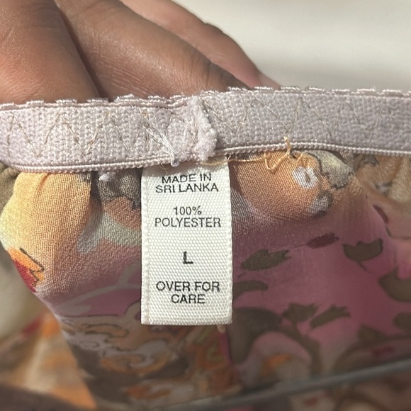 Victoria Secret L Semi Sheer Chiffon Set Floral Ikat Romantic BOHO Size L - Picture 7 of 7